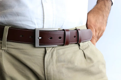 Personalised Brown Leather Belt for Men
