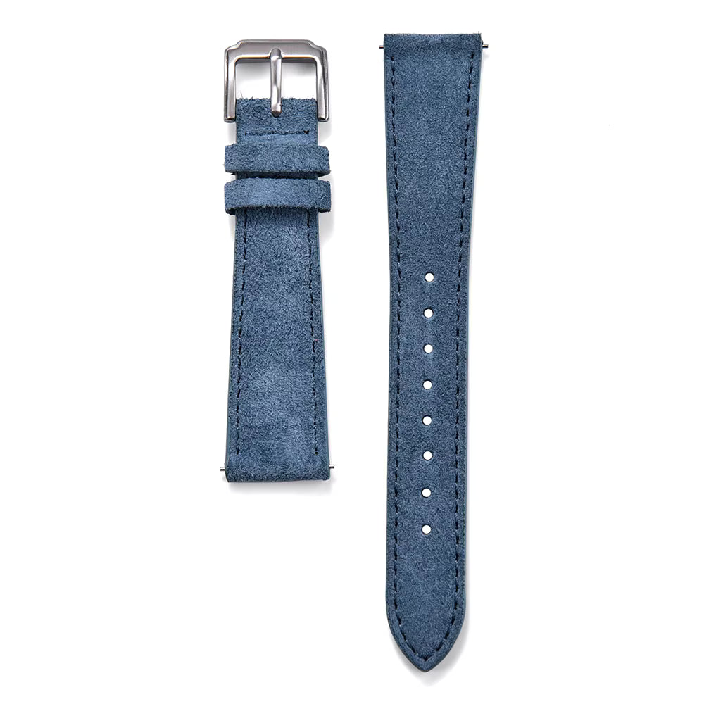 Suede Leather Blue Watch Strap Quick Release