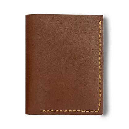 Brown Leather cardholder wallet for men in vertical shape