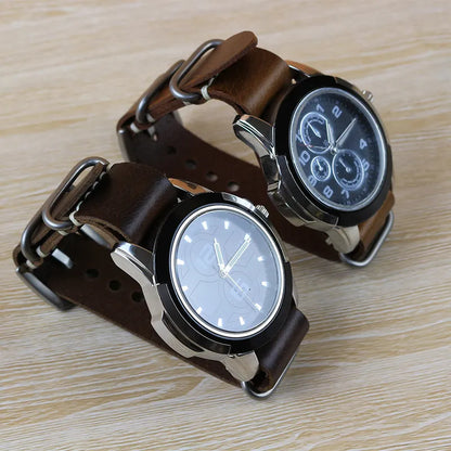 brown leather nato watch strap