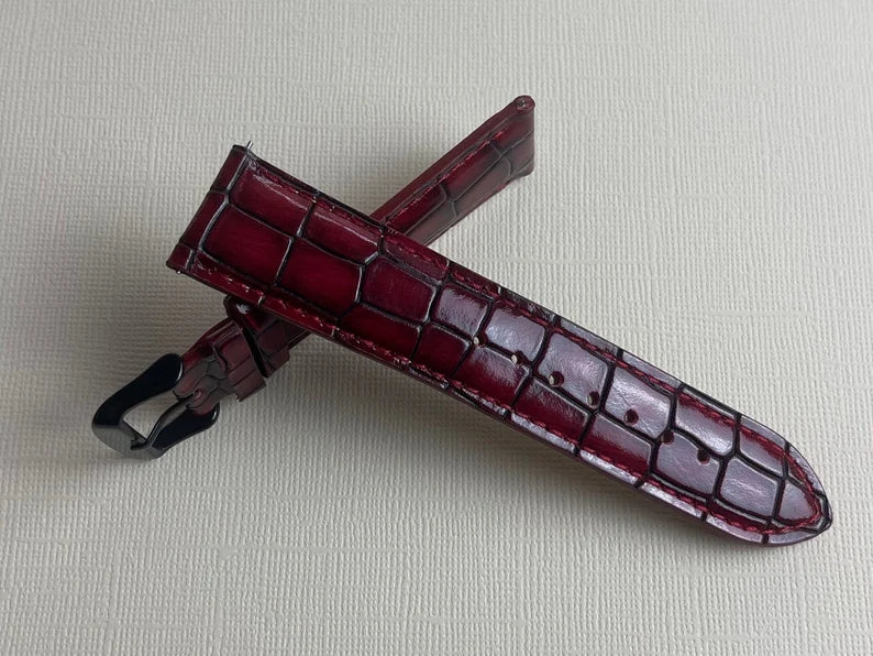 red crocodile watch strap