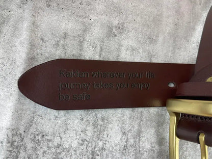 Men's Black Belt with Gold Buckle for Men-Brissy