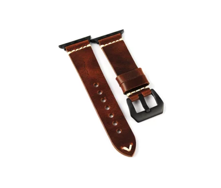 Brown Vintage Leather Apple Watch Band-Personalisable