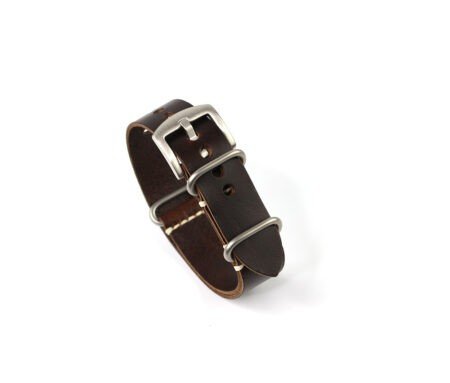 Leather Dark Brown Nato Watch Band