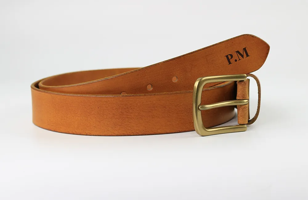Personalised Brown Leather Belt for Men