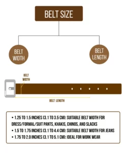 Belt is measured in two ways , width and length .