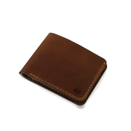 Personalised Brown Leather Wallet handmade