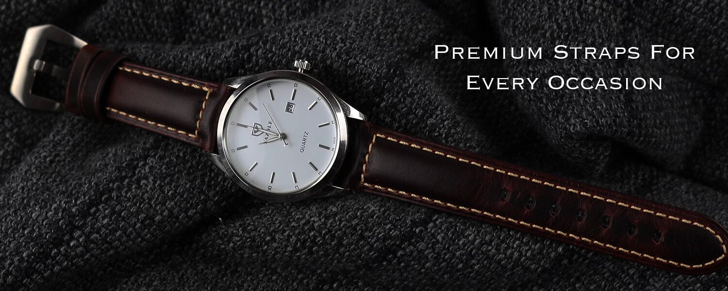 Handmade Italian leather watch band oil waxed