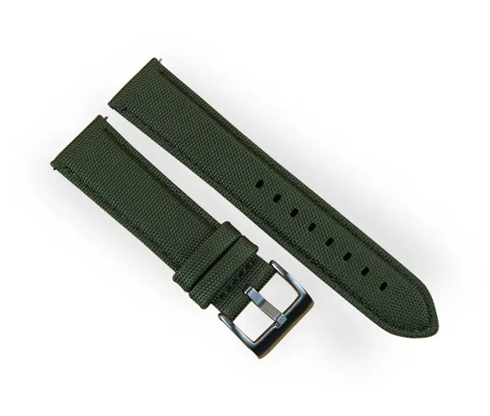 Green Sailcloth Quick Release Watch Strap