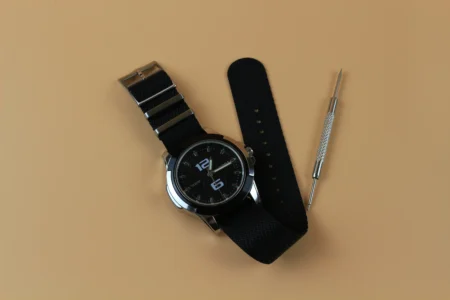 Solid Black Single Pass Nylon Watch Strap
