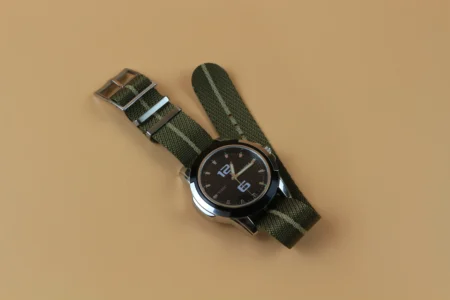 Green Single Pass Nylon Watch Strap