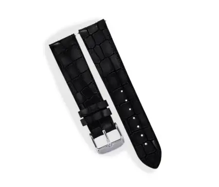 Black Crocodile Leather Watch Strap