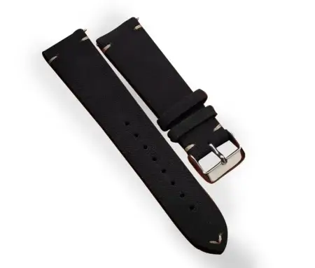 Vintage Black Suede Watch Strap