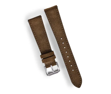 Suede Leather Dark Brown Watch Strap
