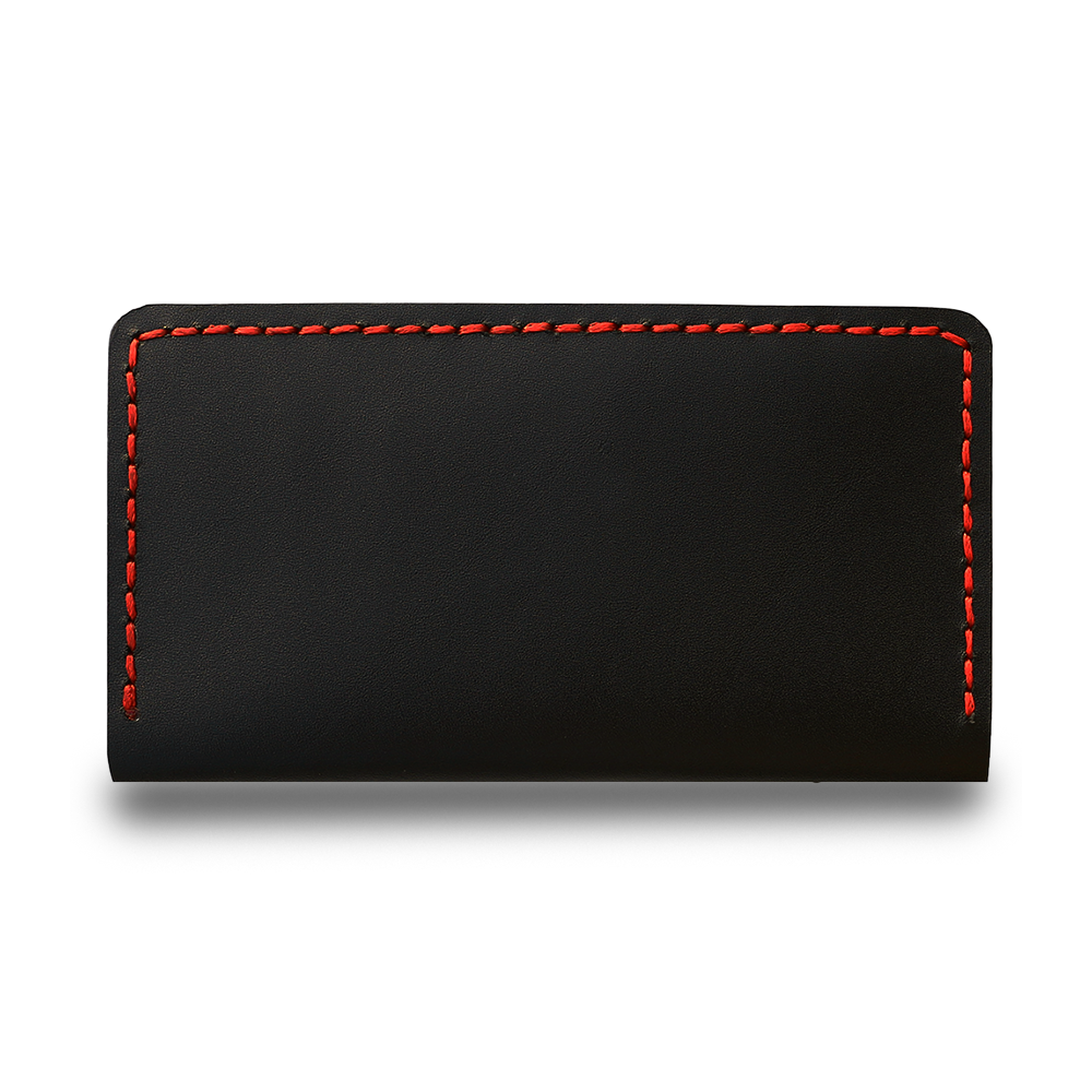 Black Handmade Long Wallet Horizontal