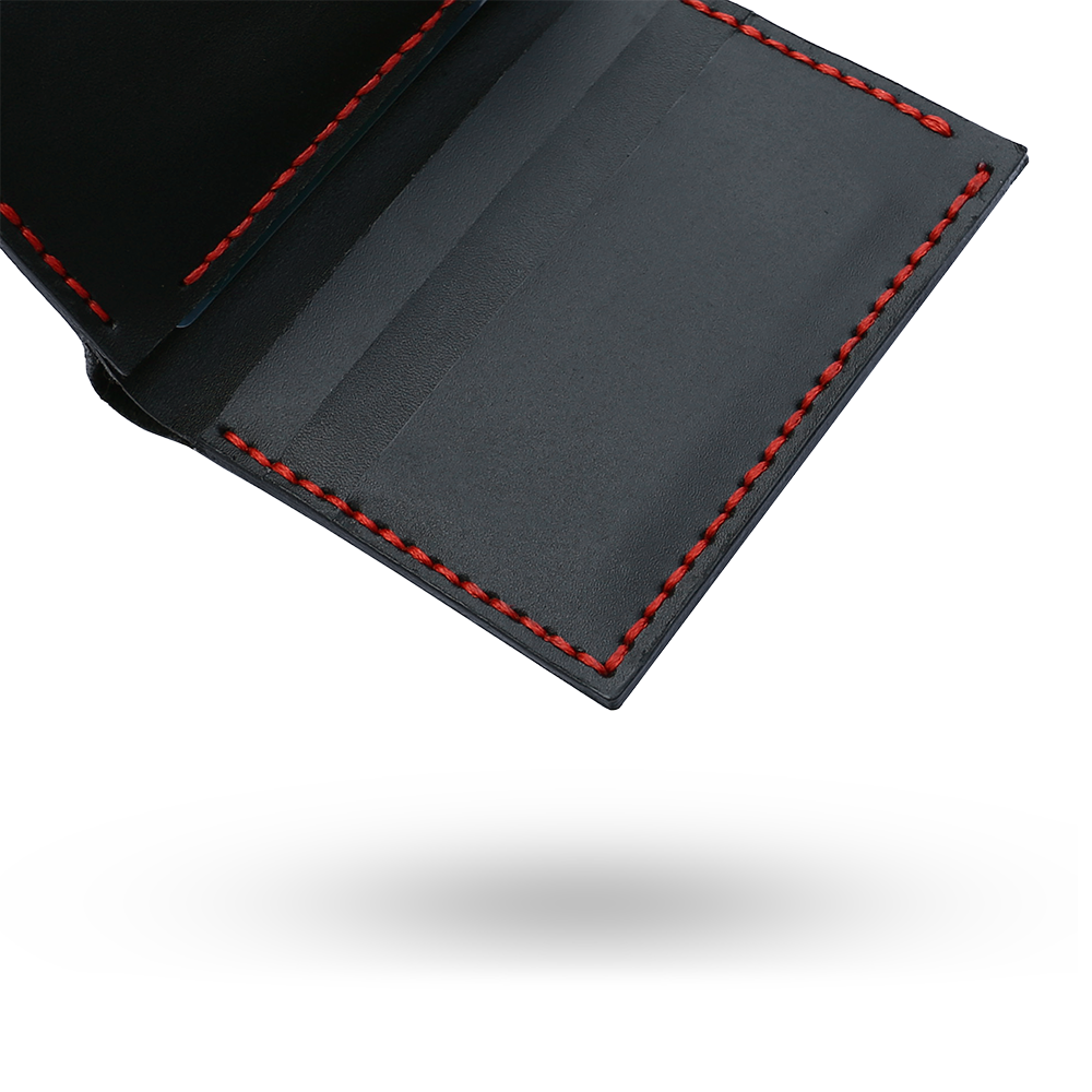 Black Handmade Wallet Floating