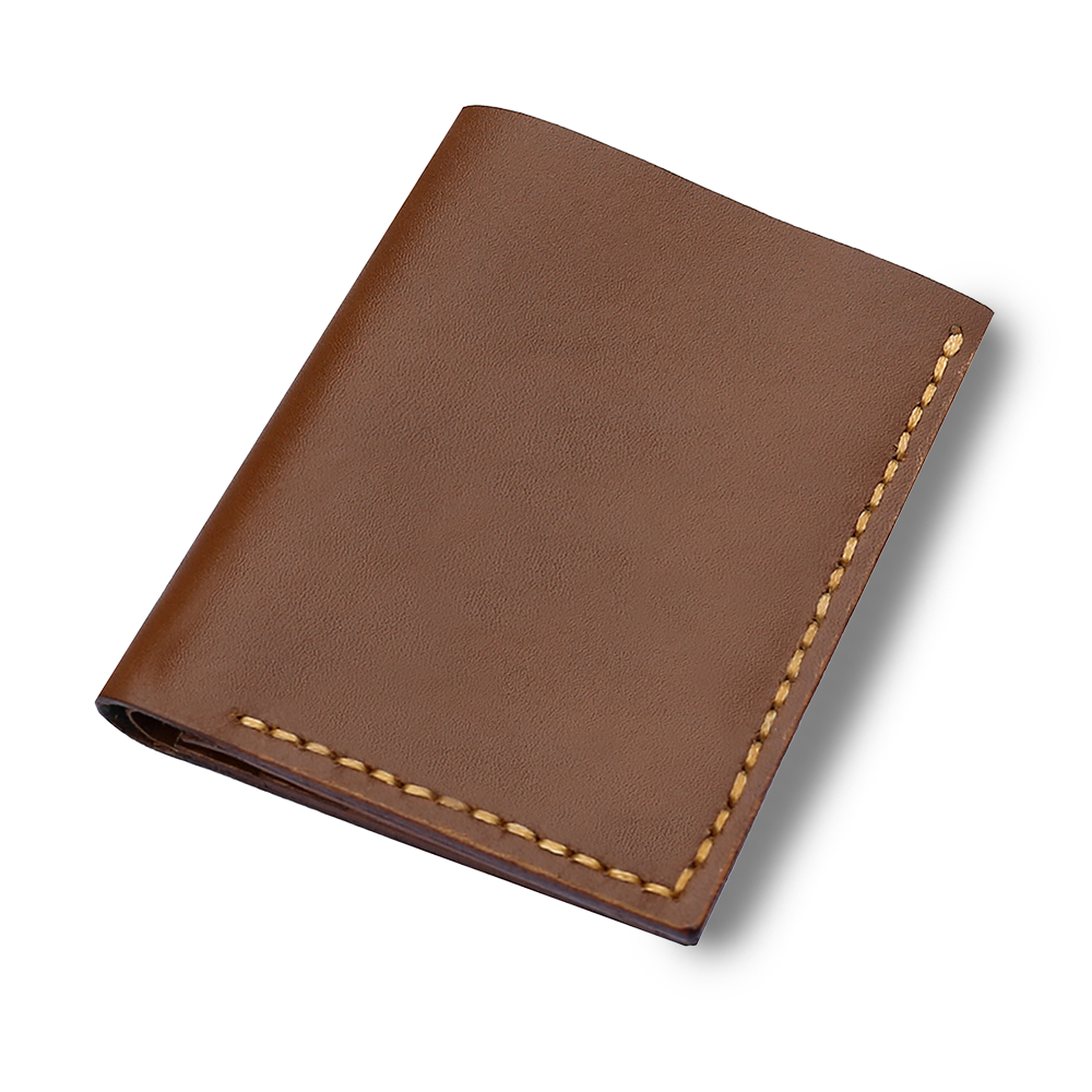 Brown Handmade Wallet Tilted