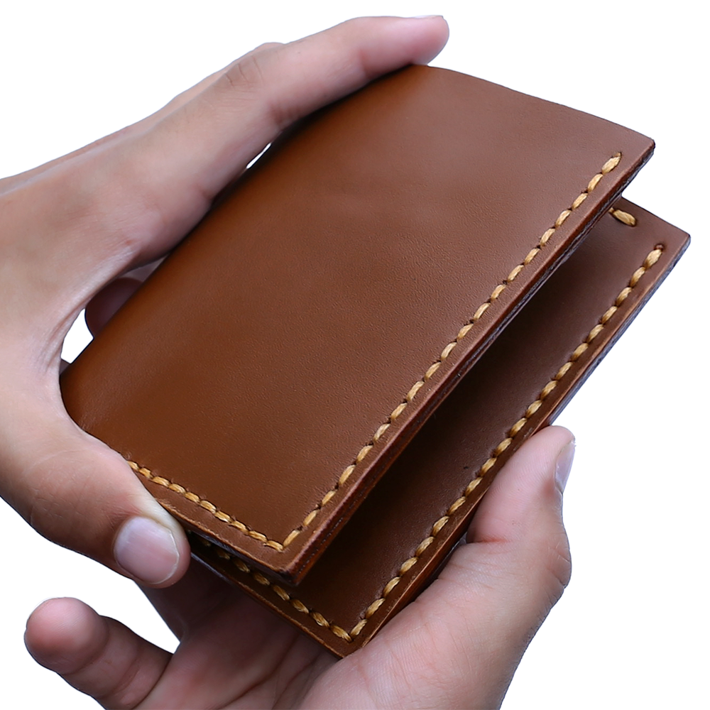 Brown Handmade Wallet In Hand