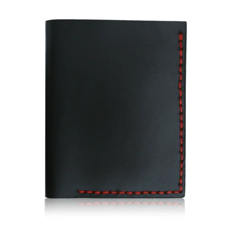 Handmade black leather cardholder